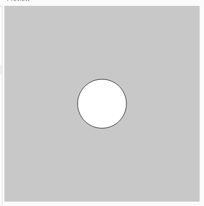 A white circle that is centered on a square canvas