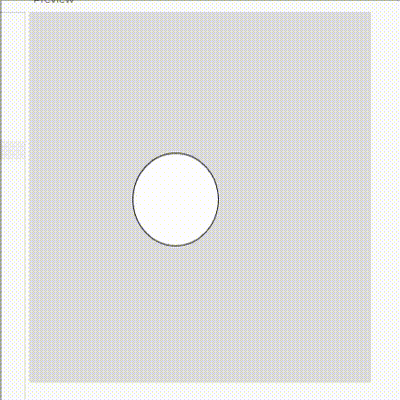 A white circle is painted and follows the cursor