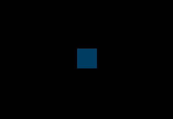 A bluish square on a black background